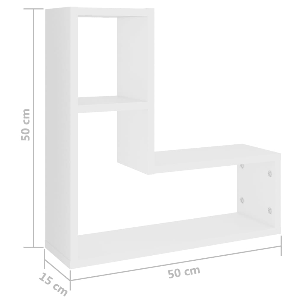 Wall Shelves 2 Pcs White 50x15x50 cm Engineered Wood