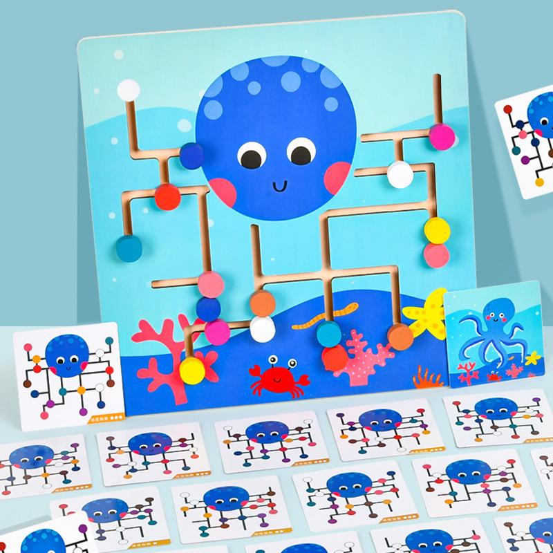 

New octopus maze position color game children s enlightenment logical thinking training toy
