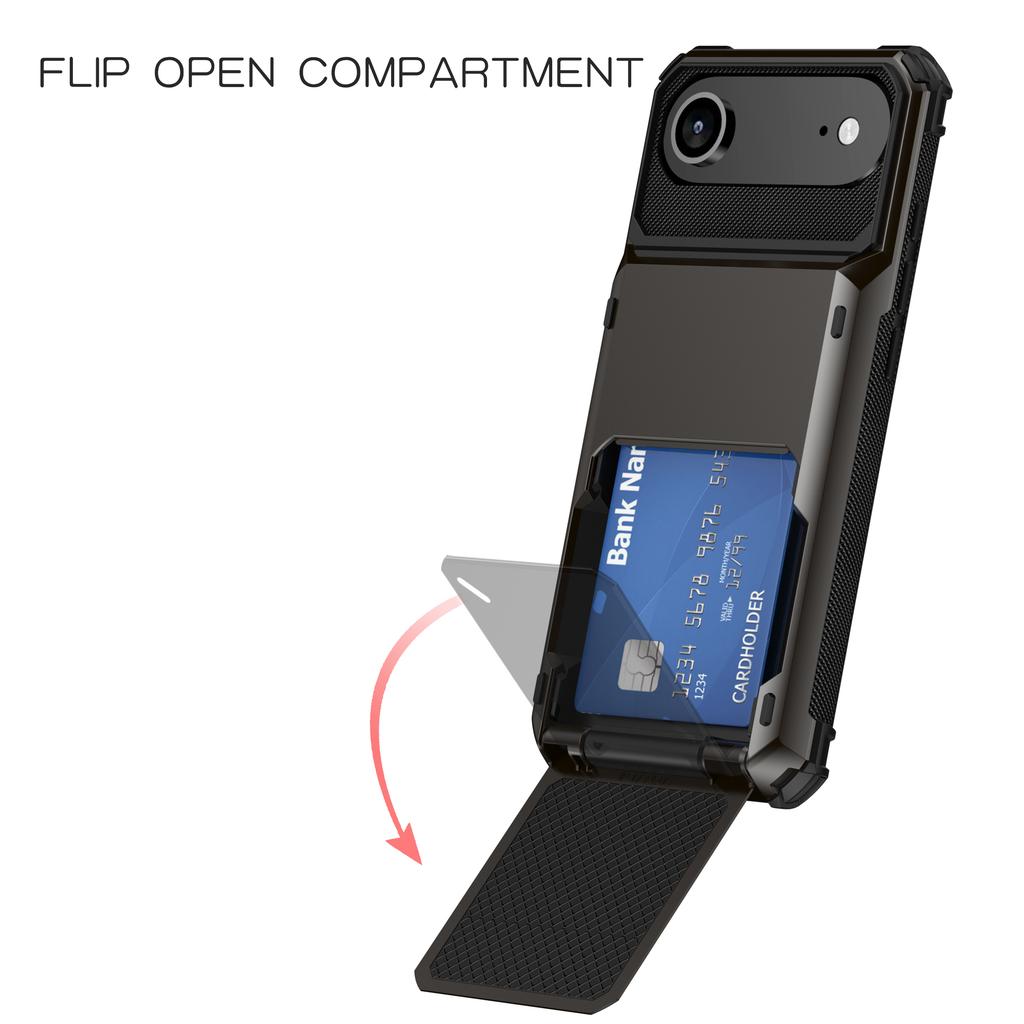 Etui na iPhone Air PC+TPU Dwuwarstwowe Tylne Etui na Telefon z Uchwytem na Karty