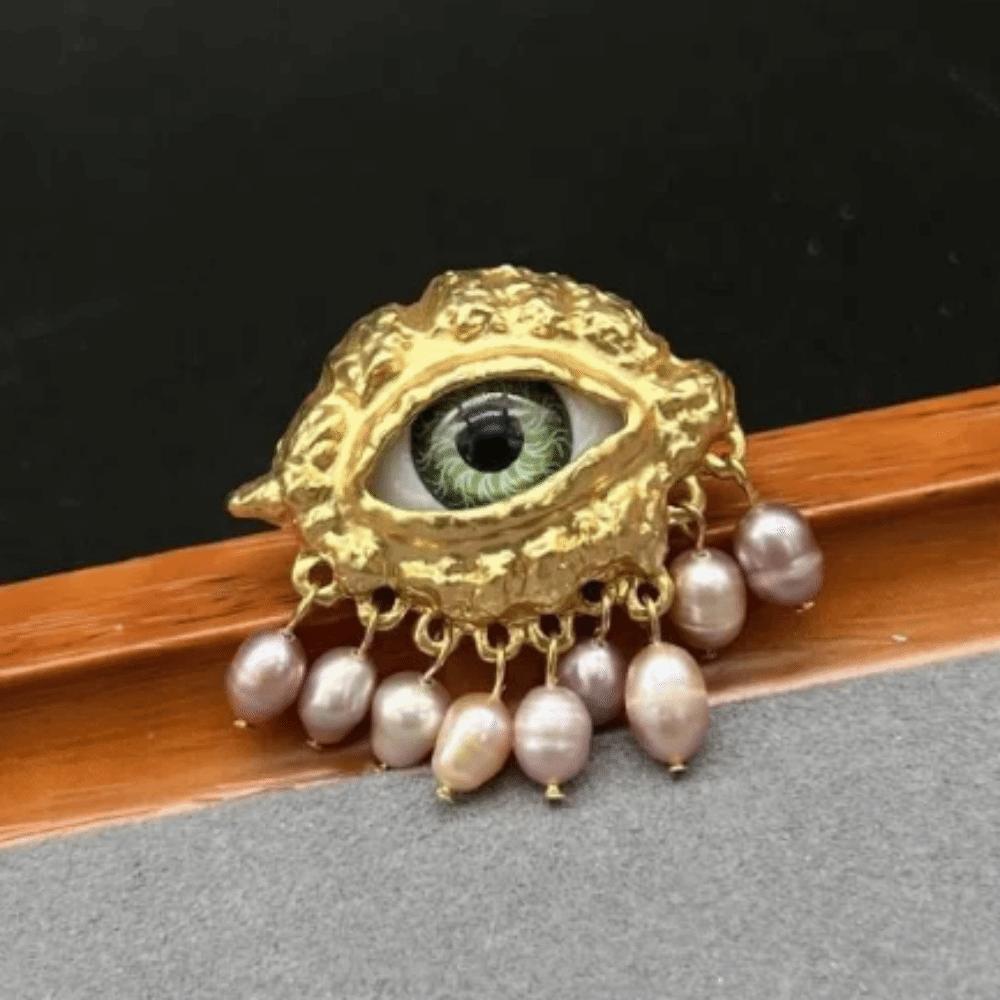 Tassels Devil's Eye Ring Vintage Opening Finger Ring Jewelry Glaze Ring Valentine's Day Gift