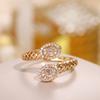 New Snake Shaped Oil Dripping Ring, Ins Style, Colorful Ring, Copper Gold-plated, Set with Zircon