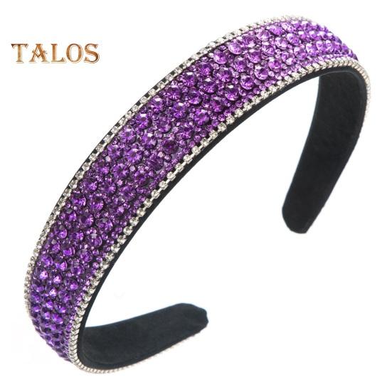 Retro Wide Hair Hoop Shiny Rhinestones Inlaid Lightweight Headband Bright Color Hairband Hair Accessories