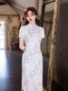 Improved cheongsam 1011 spring and summer new temperament high-end young girl beautiful dress gentle white daily