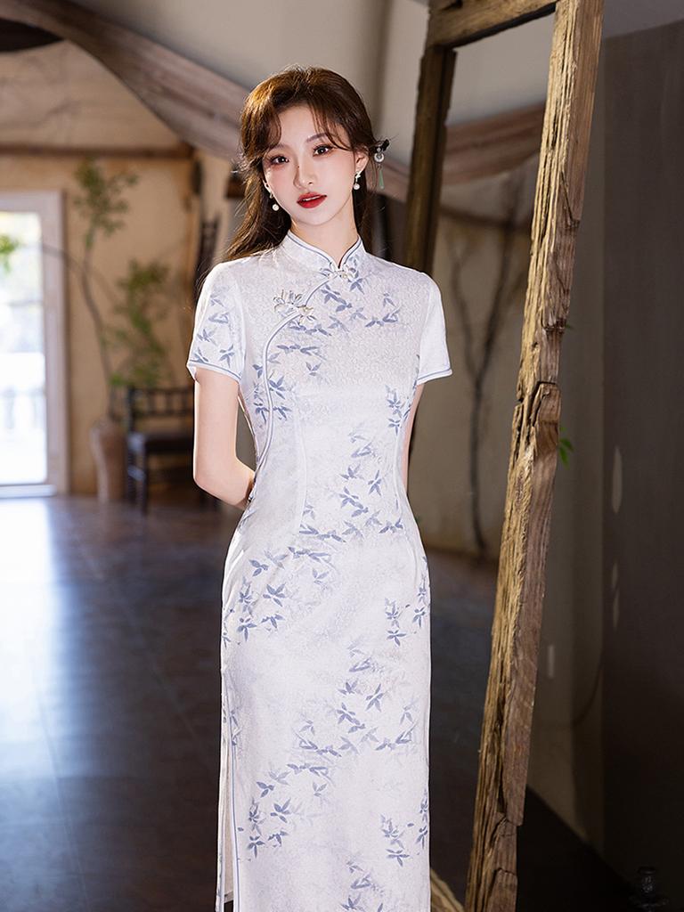 Improved cheongsam 1011 spring and summer new temperament high-end young girl beautiful dress gentle white daily