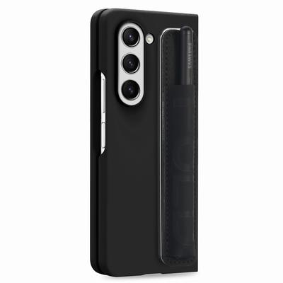 Etui na Samsung Galaxy Z Fold6 5G z opaską na nadgarstek, przegródką na długopis, skórzano-poliwęglanowa osłona telefonu z folią na ekran