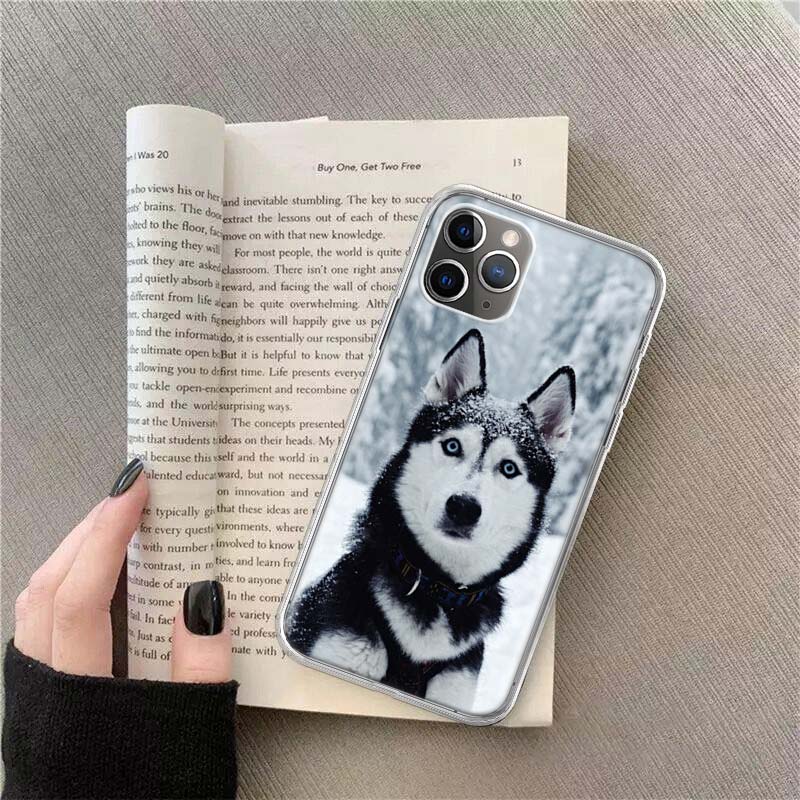 Siberian Husky Sled Dog Phone For Apple Iphone 12 13 Mini 15 Pro Max 11 Pro 14 Plus 16 Pro Max 16E Case Shell Cover Clear TPU P