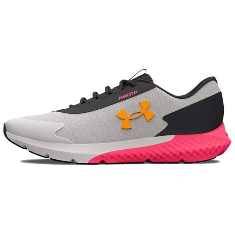 Under Armour Charged Rogue 3 Casual Low Top Running Shoes Women Sneakers Gray Black Pink 3025524-300