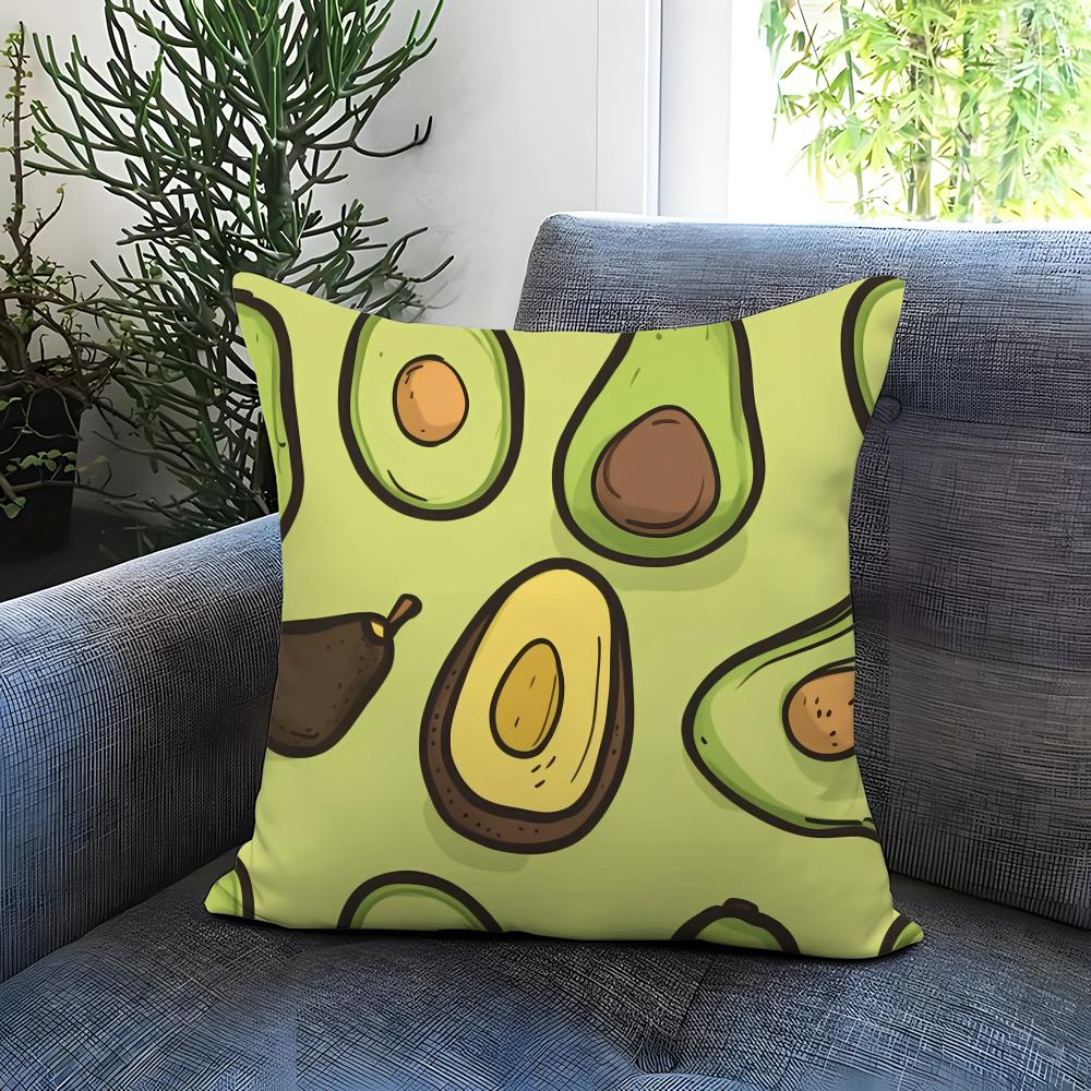 Наволочка с принтом авокадо Удобная двусторонняя наволочка Идеально подходит для автомобиля, дивана, спальни и не только 12x12Inch