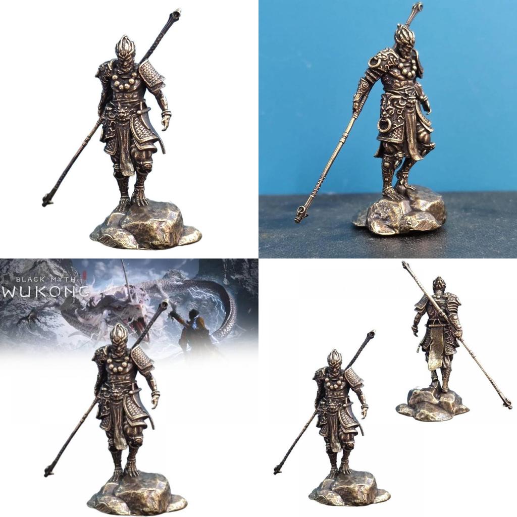 Stunning Black Wukong Mini Statue Crafted From Durable Copper For Collectors
