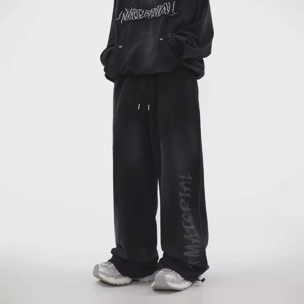 Men's Retro Graffiti Casual Pants - Spring/Autumn Dirty Wasteland Style Long Pants