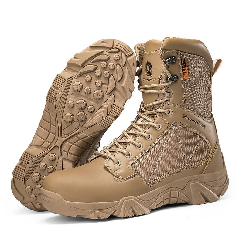 Mens High-Top Steel Toe Tactical Boots Waterproof Outdoor Safety Shoes Snow Hiking Camping