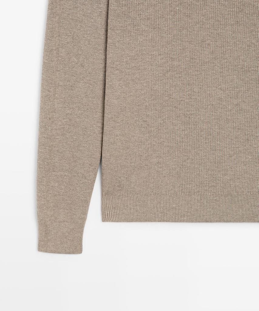 Masimodutti Turtleneck Cotton Blend Knit Sweater