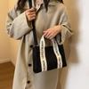 Fashionable Canvas Tote Bag With Alphabet Print Shoulder Bag For Women