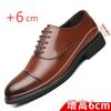 Men Elevator Leather Height Increasing Dress Shoes 6CM Invisible Wedding Party Office Height Increased Shoes