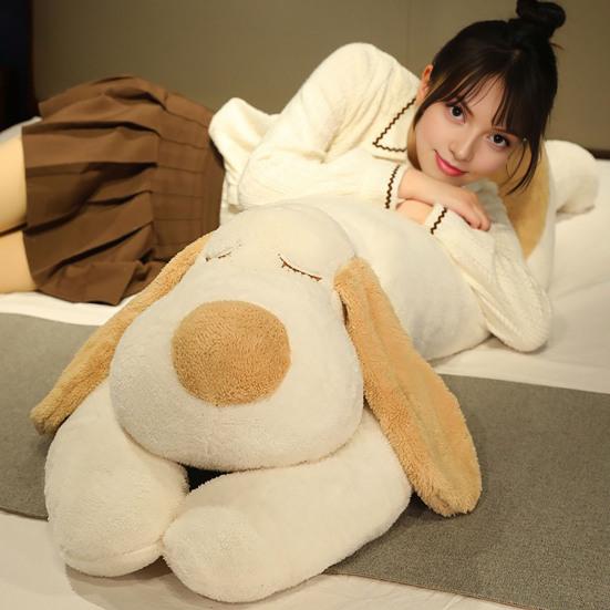 Cute Huge Long Dog Plush Doll Stuffed Animal Super Soft Puppy Hugging Pillow Cushion Body Lumbar Nap Support Sofa Decor
