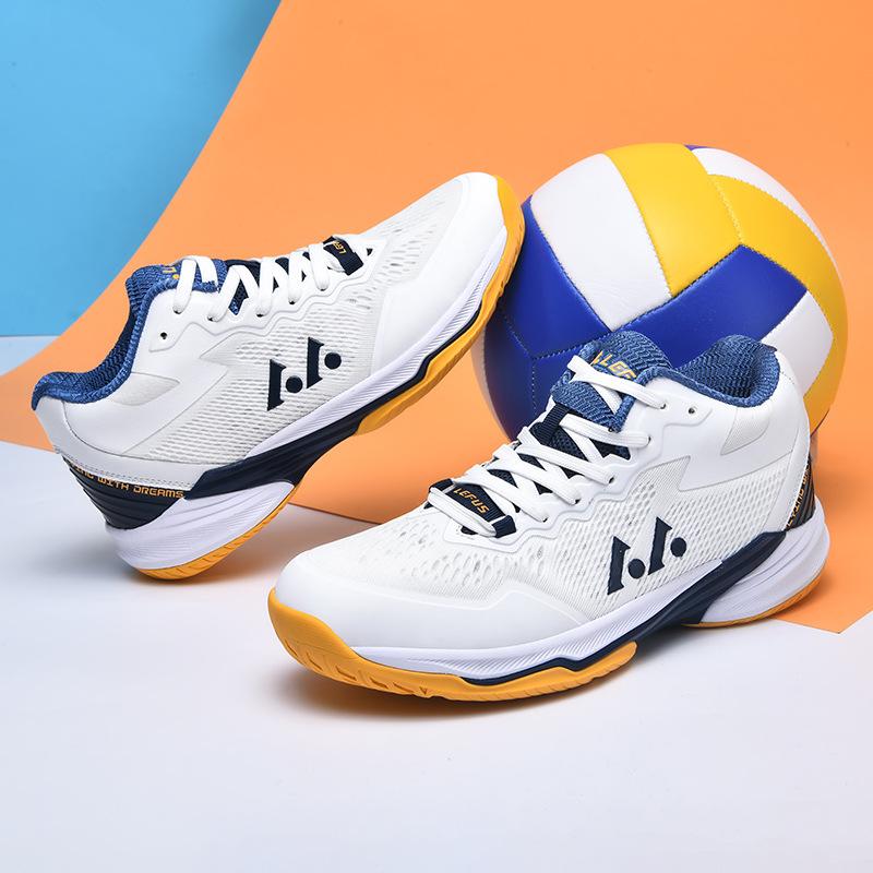 

Rivers new professional volleyball shoes men s wide last breathable non-slip wear-resistant competition training wide palm badminton shoes women 36