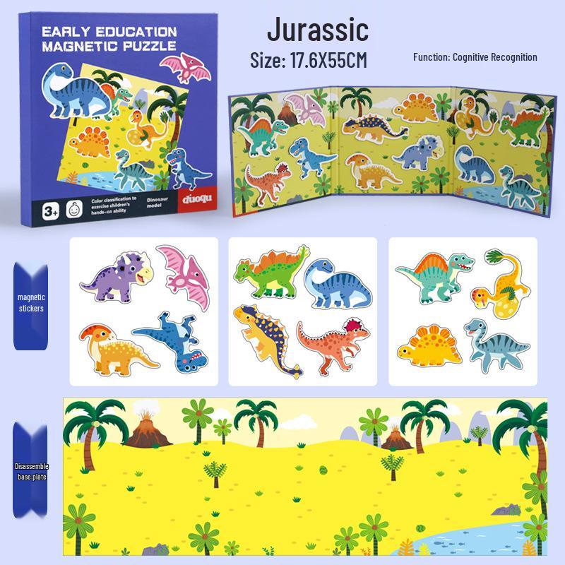 Children's Educational Wooden Cognitive Puzzle Toy - Six-in-One Tin Box