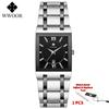 WWOOR Brand Luxury Gold Bracelet Men's Watches Fashion Square Quartz Wrist Watch For Men Stainless Steel Waterproof Reloj Hombre