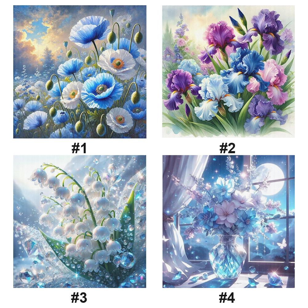 Vollständige Stickerei Öko-Baumwollfaden 11CT Gedruckte Blume Kreuzstich Kit Kunst