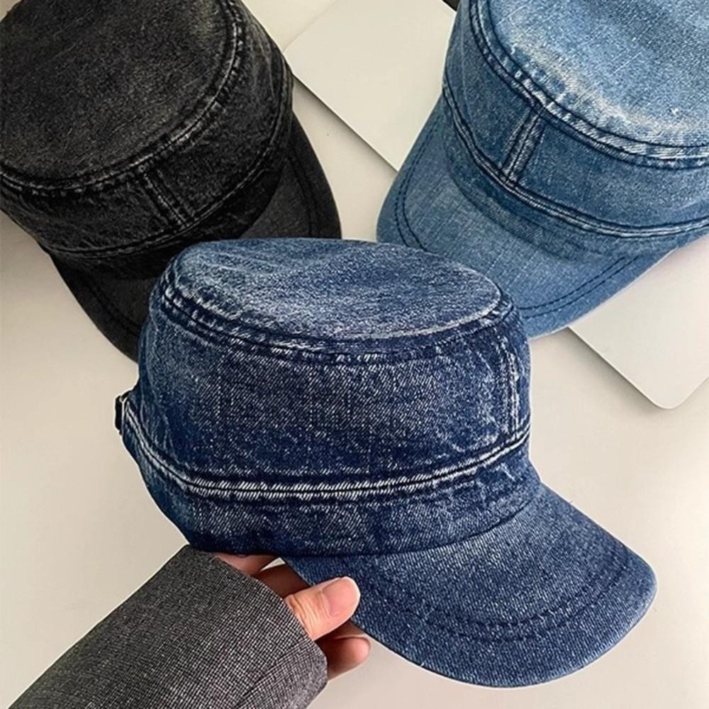 Vintage Baseball Hat Flat Top Cadet Cap Korean Peaked Cap Men Women