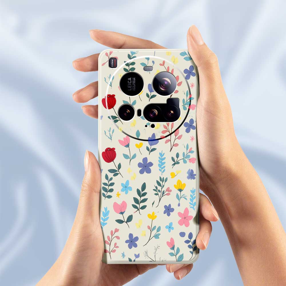 Für Xiaomi 15 Ultra Hülle Bunter Blumenzweige Musterdruck Gerade Kante TPU Handy-Rückseite