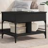 VidaXL Coffee Table, End Table with Adjustable Feet, Side Table with Storage Living Room Interior, Modern, Black Wood 845361