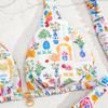 Floral High Leg Cut Thong Bikini Women's Two-Piece Swimsuit Female Swimwear Bather Bathing Suit Female Summer Beachwear