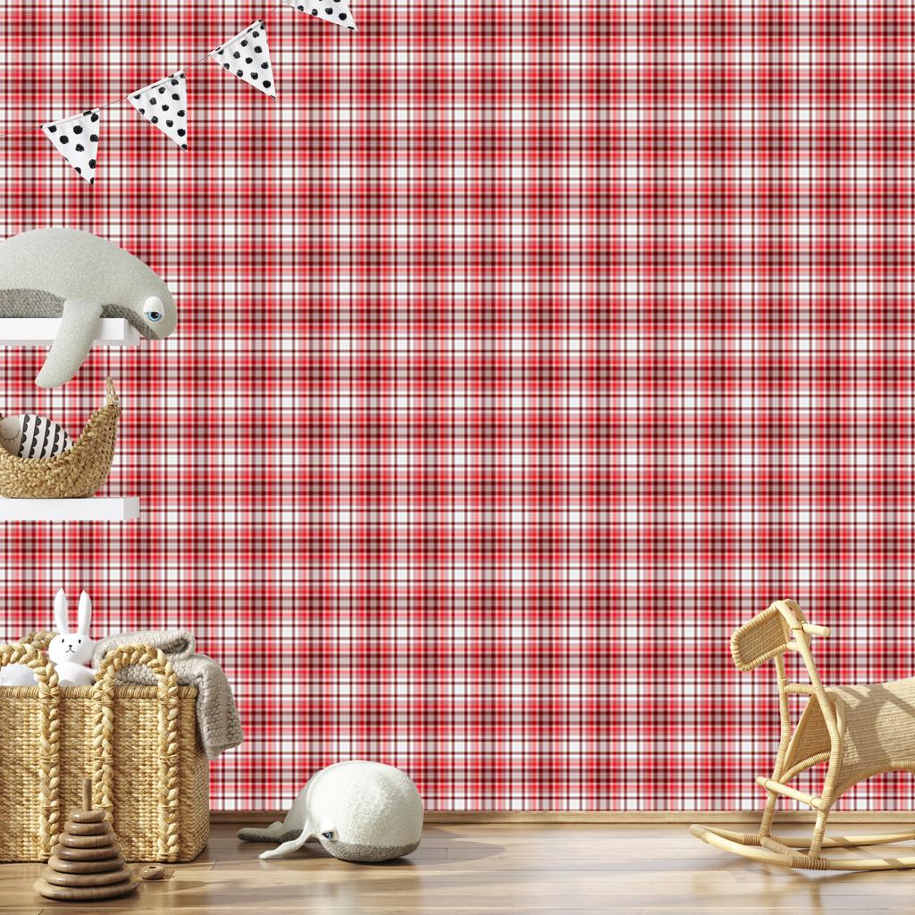 Red and coral checkered wallpaper, red background 50x1000