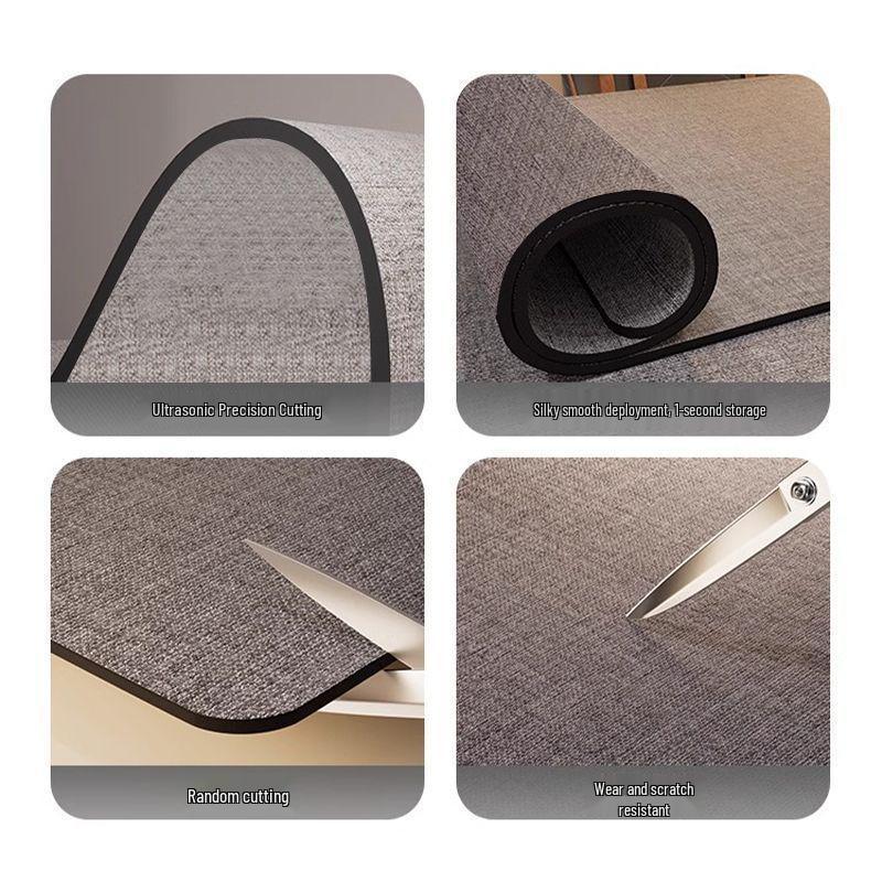 Wasserdichte Lederschreibtischmatte - Baumwoll-Leinen-Textur, Ölbeständige Tischdecke, Schreibtisch, Mauspade