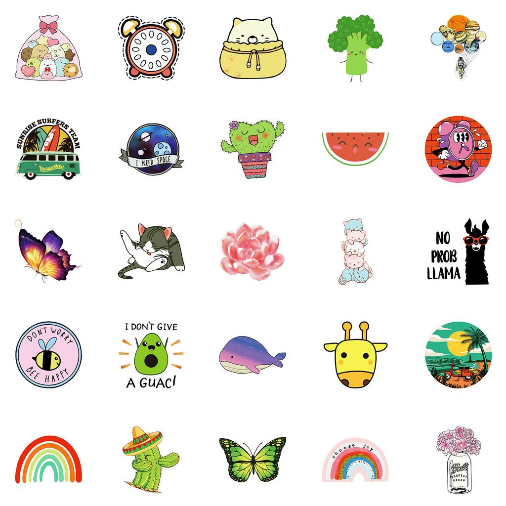 50 High-Value Creative Graffiti Easy To Tear Small Ear Sticker Decoration
