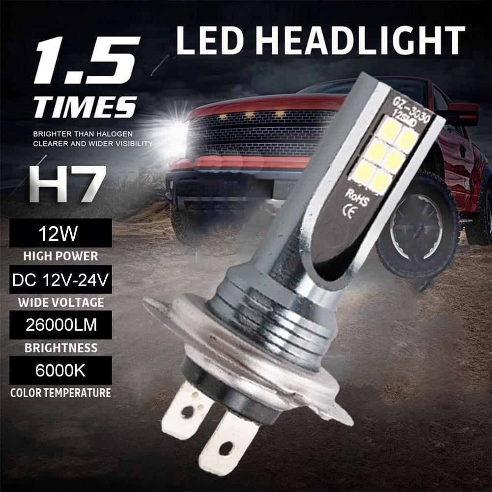 H7 LED Headlight Bulb Beam Kit 12V 100W High Power LED Car Light Headlamp 6000K Auto Headlight Bulbs 12000LM Bulbs 7