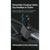 Car Charger USB Type C Adaptor 120W Fast Charge Retractable Charging Cable with Cords QC Adapter Car Charger For Iphone Android