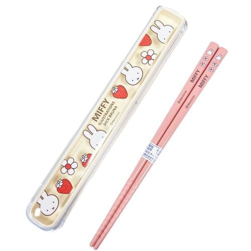 Dick Bruna Miffy Chopsticks & Case, Square, 3156, Lunch Box, Chopsticks, Preschool, Kindergarten, Elementary School, Girls