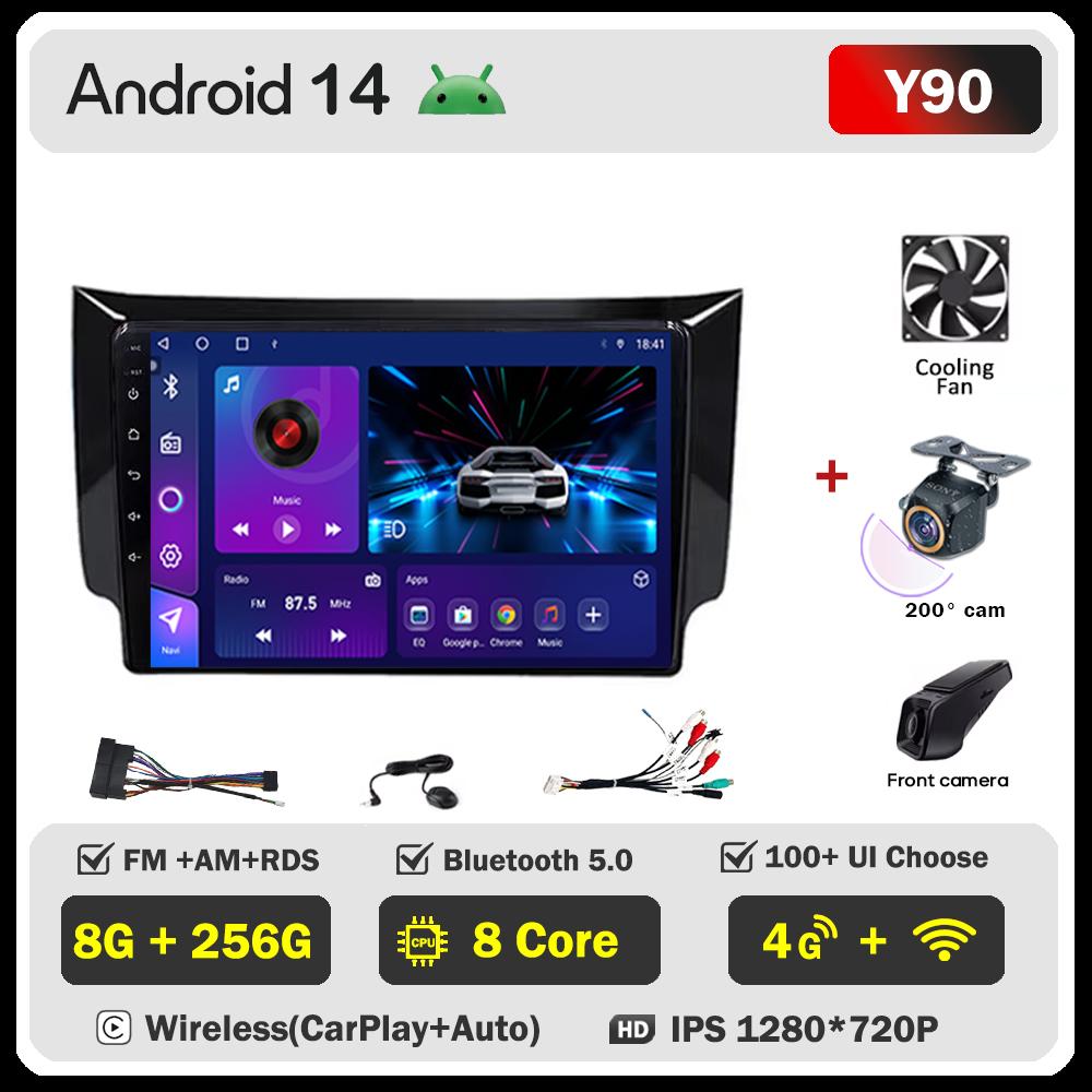 Car Radio Android 14 For Nissan Sylphy B17 Sentra 12 2013-2018 2din Carplay Auto Screen Stereo Head Unit Autoradio 10 Inch Wifi