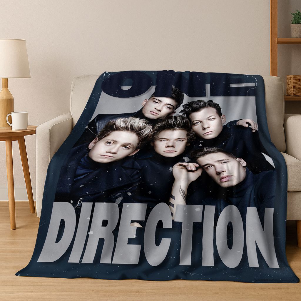 

3D 1D Rock-One-Direction Combinatio Flannel Blanket,Cozy Soft Throw Blanket for Home Bedroom Bed Sofa Picnic Cover Kids Gift 130x150cm