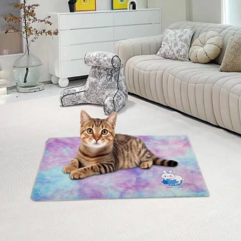 

Self Warming Pet Electric Heated Blanket Removable Thermal Dog Blanket Winter S-Round