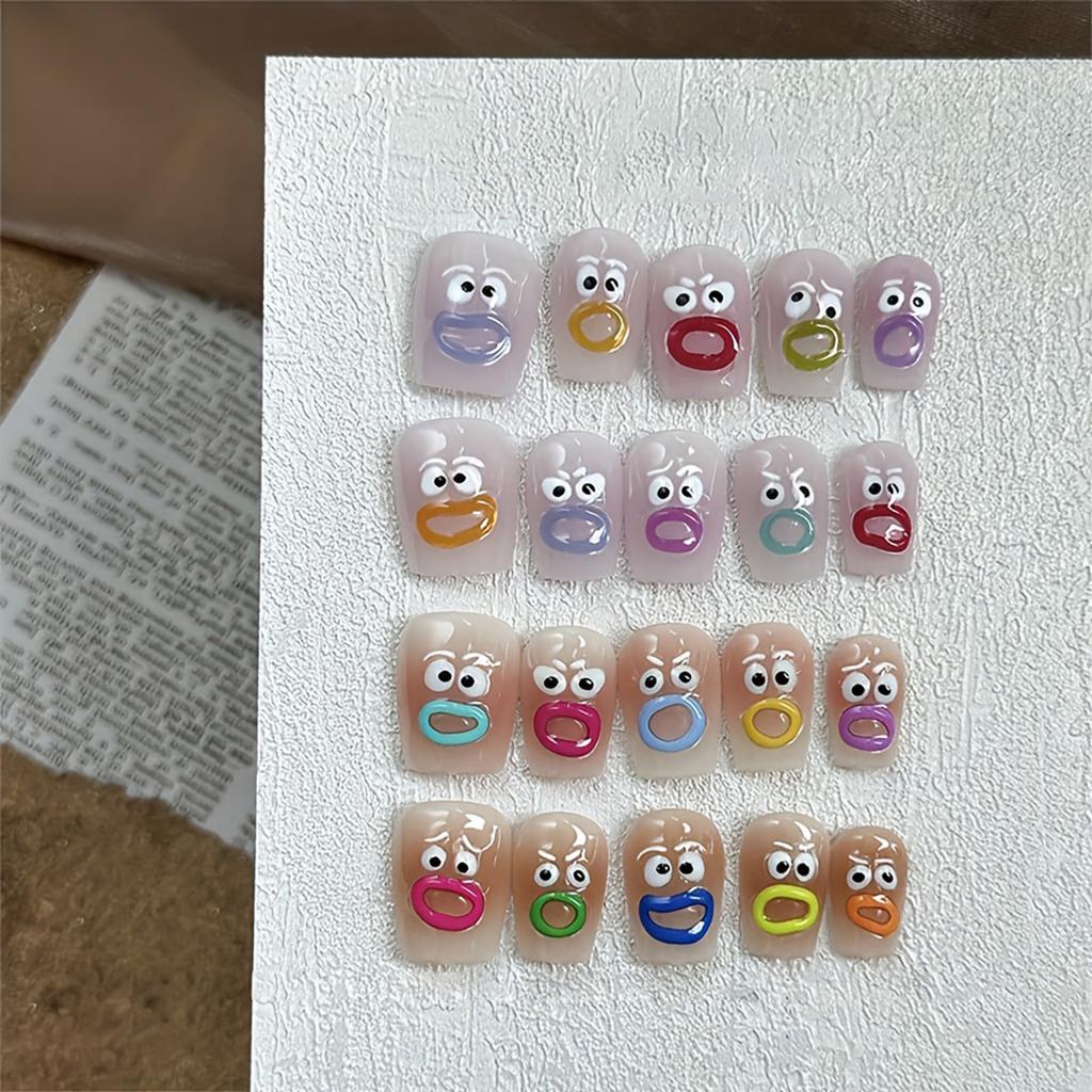 Cartoon Nail Art Stickers Big Mouth & Big Eyes Face Cartoon Stickers Suitable for Nails Art Decorations