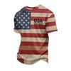 Men's Loose And Casual Flag-print T-shirt, Short Sleeve Shirt