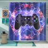 Boy Room Video Gamepad Printed Shower Curtain, Toilet Bathroom Bathtub Decorative Shower Curtain With 12 Hooks