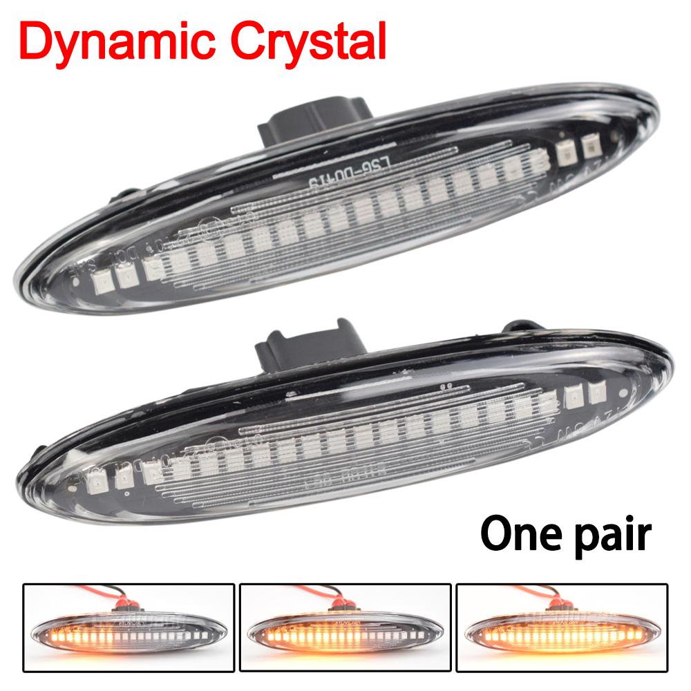 For Lexus IS250 IS350 SC430 Toyota MARK X REIZ CROWN UZZ40 Highlander Camry ACV40 Dynamic LED Turn Signal Side Marker Light 2pcs