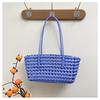 Stylish and simple handbag summer new woven striped hollow bag storage basket pastoral vegetable basket shoulder bag