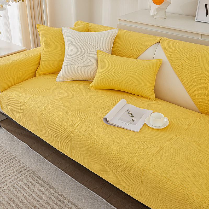 Pure Cotton Sofa Cushion for All Seasons, Cotton Non-slip Cushion, Simple Modern Fabric Sofa Cover, Backrest Cover and Cloth Towel