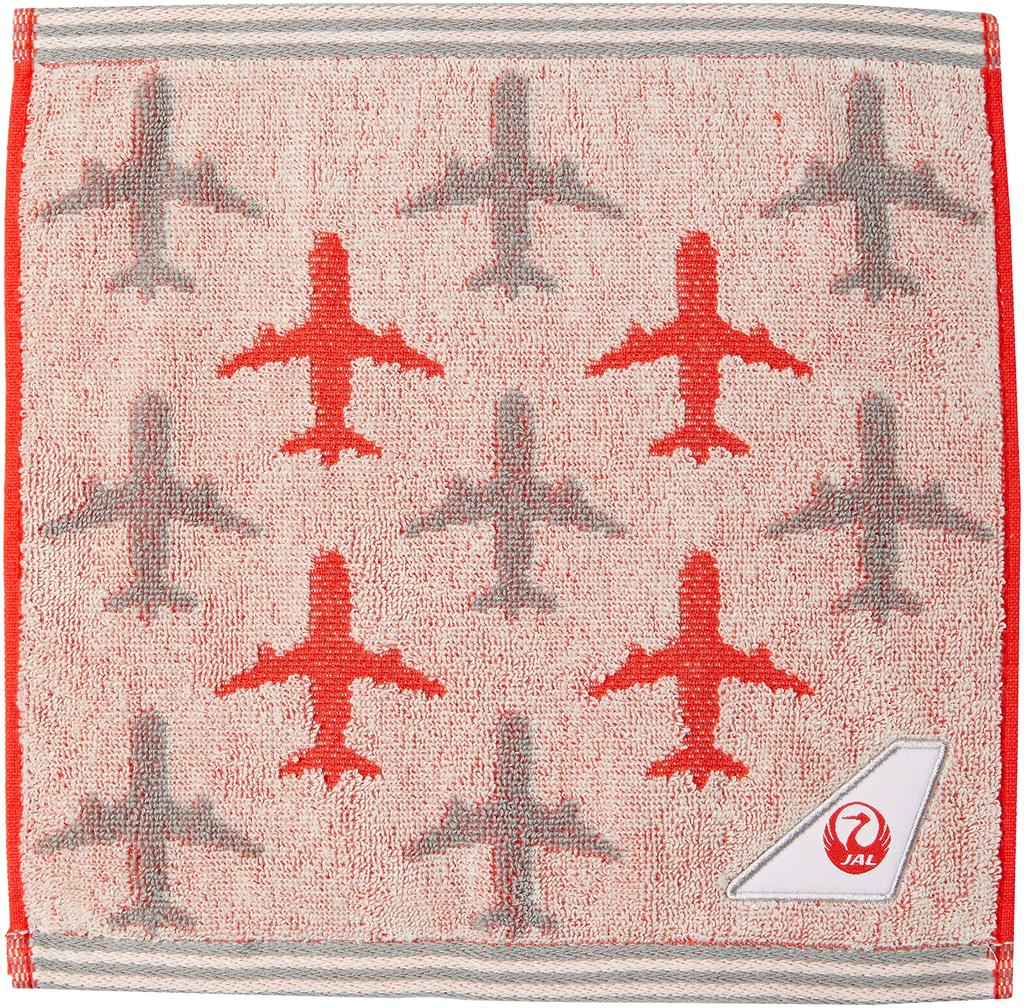 Marushin Hand JAL Japan Flight Jacquard 6205000500 Towel, Airlines, 25x25cm, Line, 100% Cotton, Towel,