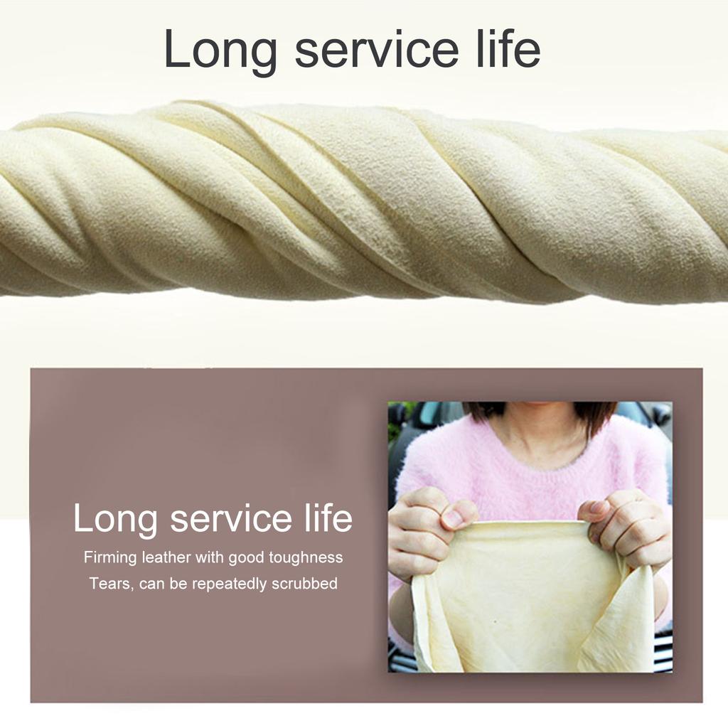 Natural Chamois Car Care Cleaning Cloth Genuine Sheepskin Wash Rag Suede Ultra Absorbent Quick Dry Towels For Car Wash Accessory
