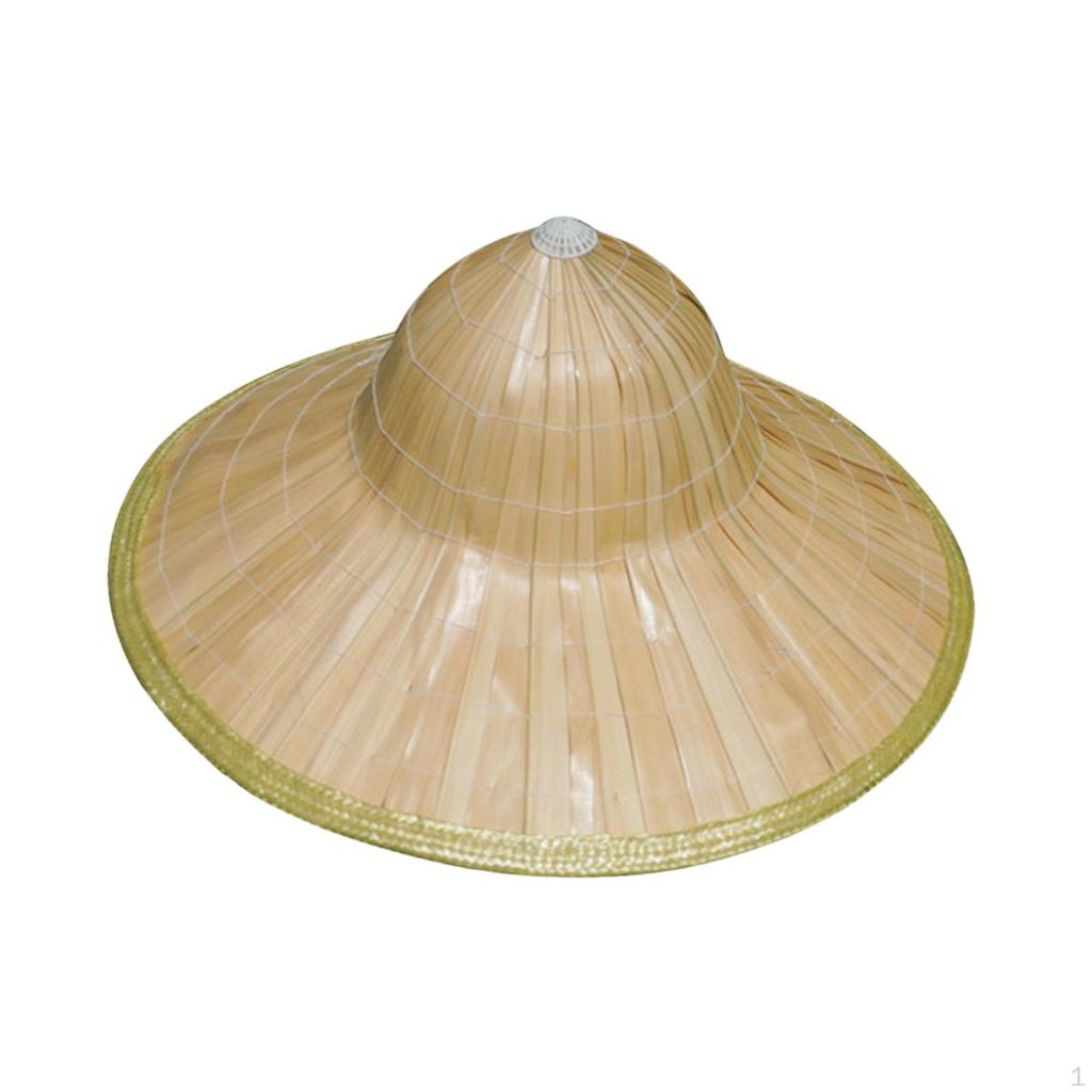 Bamboo Braided Hat Asian for Outdoor Farming Garden Summer