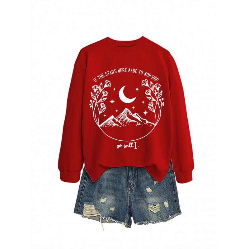 Women's Fashion Starry Round Neck Hoodie