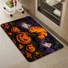 1pc Flannel Halloween Pumpkin Ghost Pattern Door Mat, Indoor Anti-Slip Carpet, Machine Washable And Fade-Proof, Soft Comfortable Durable, Suitable for