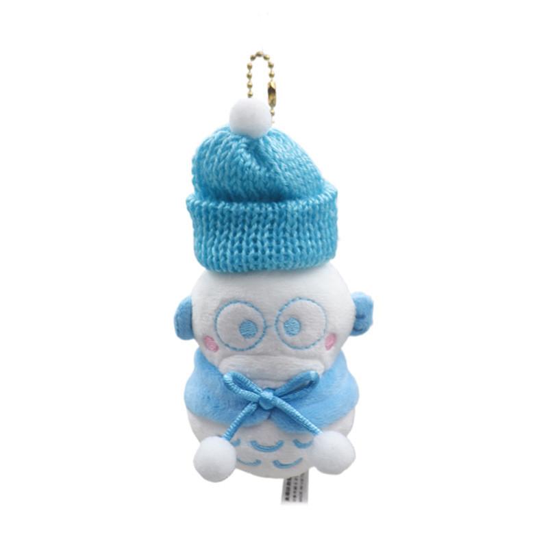 Japanese Charming Winter Snowman Plush Toy Featuring Cinnamon Dog Charm Bag