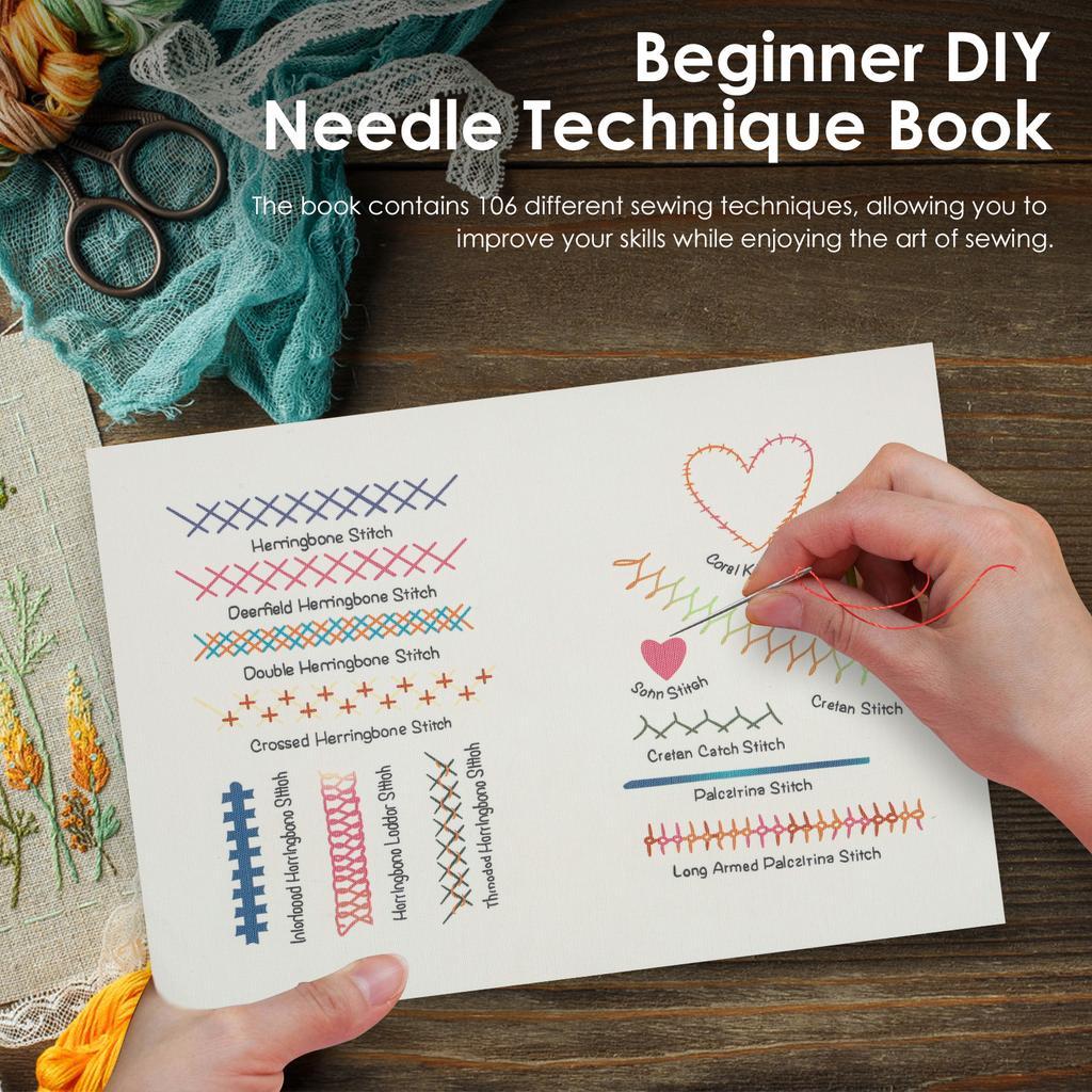 DIY Embroidery Sewing Book Beginners Home Travel Use Handmade Sewing Pattern Set With Needle Thread Tool Lift Your Sewing Skill
