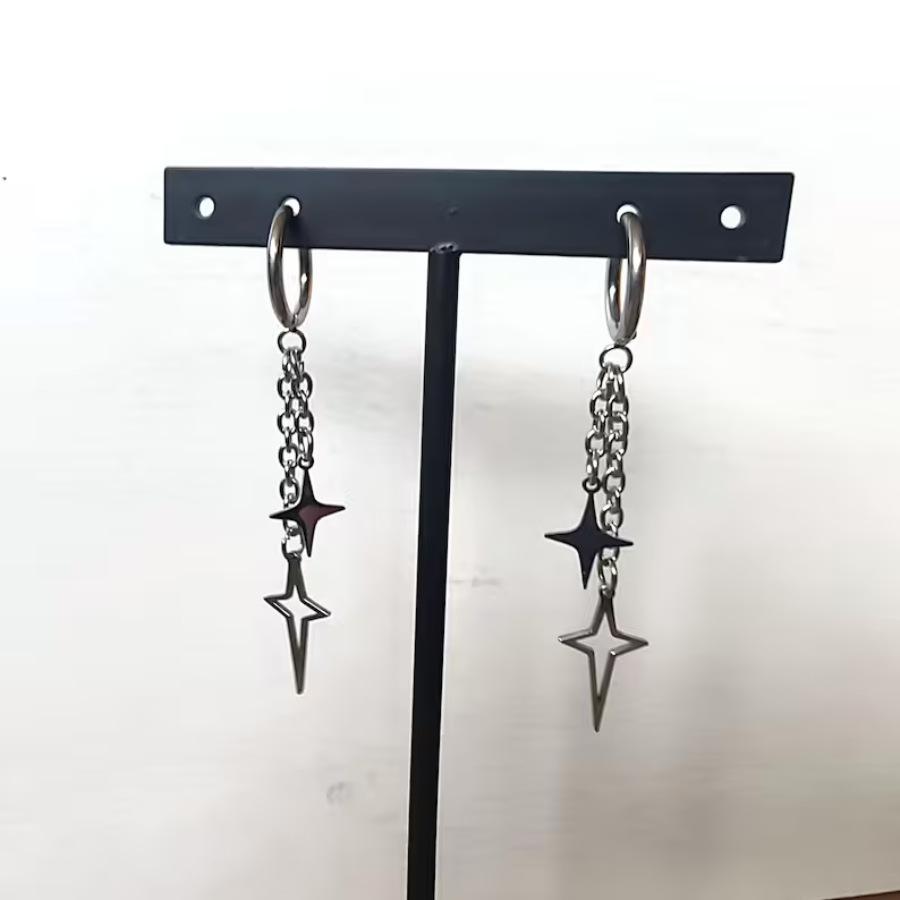 Y2K personalized and creative stainless steel star earrings, suitable for daily wear and holiday gifts